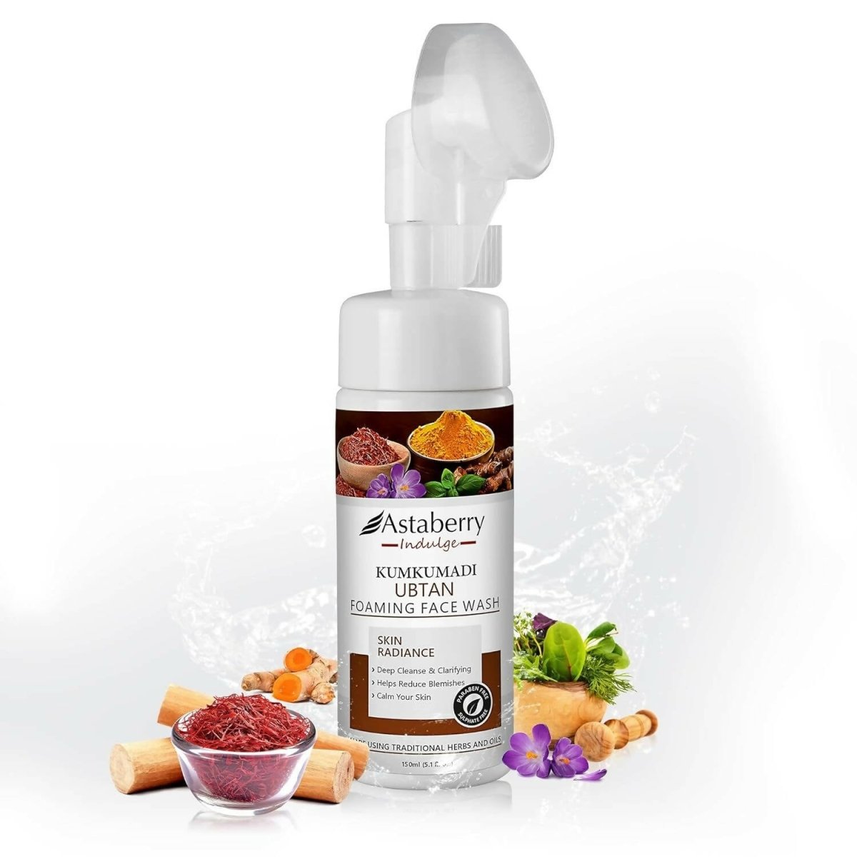 Astaberry Indulge Kumkumadi Ubtan Foaming Face Wash | Grocsy