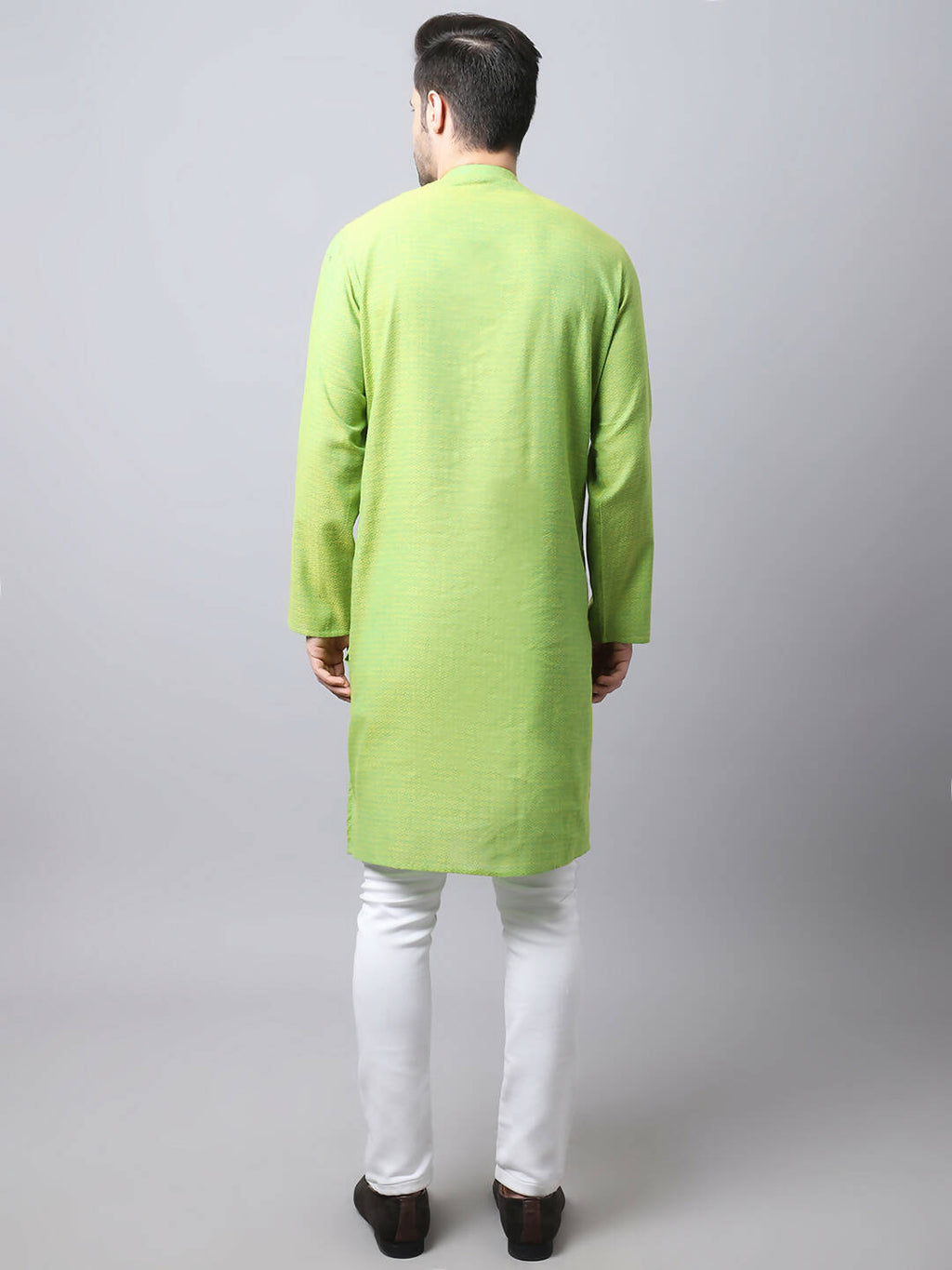 Even Apparels Green Pure Cotton Men's Kurta With Side Placket (SLD1193) | Grocsy