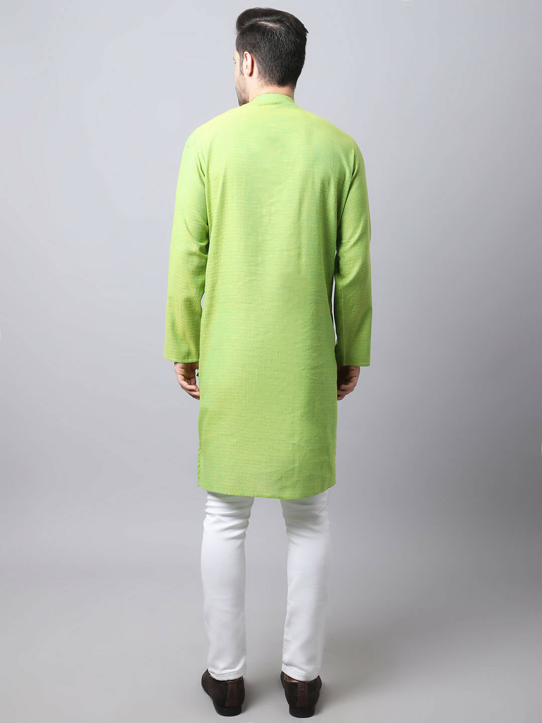 Even Apparels Green Pure Cotton Men's Kurta With Side Placket (SLD1193) | Grocsy