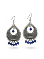 NVR Women German Silver Oxidised Chandbali Earrings | Grocsy