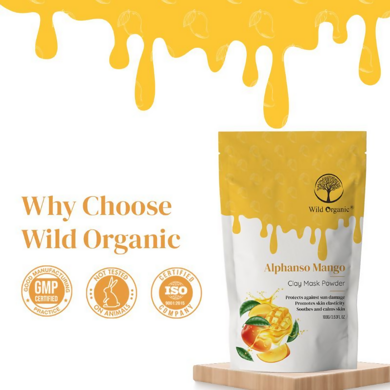 Wild Organic Alphanso Mango Clay Mask Powder | Grocsy