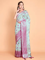 Vamsee Bhavi Pista Georgette Saree | Grocsy