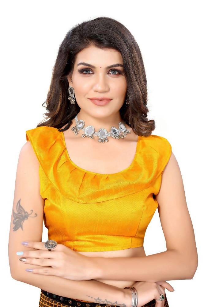 Vamika Yellow Lycra Knitted Saree | Grocsy