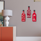 Artvibes Tribal Warli Art Decor Bottle shaped Wooden Wall Hanging | Grocsy