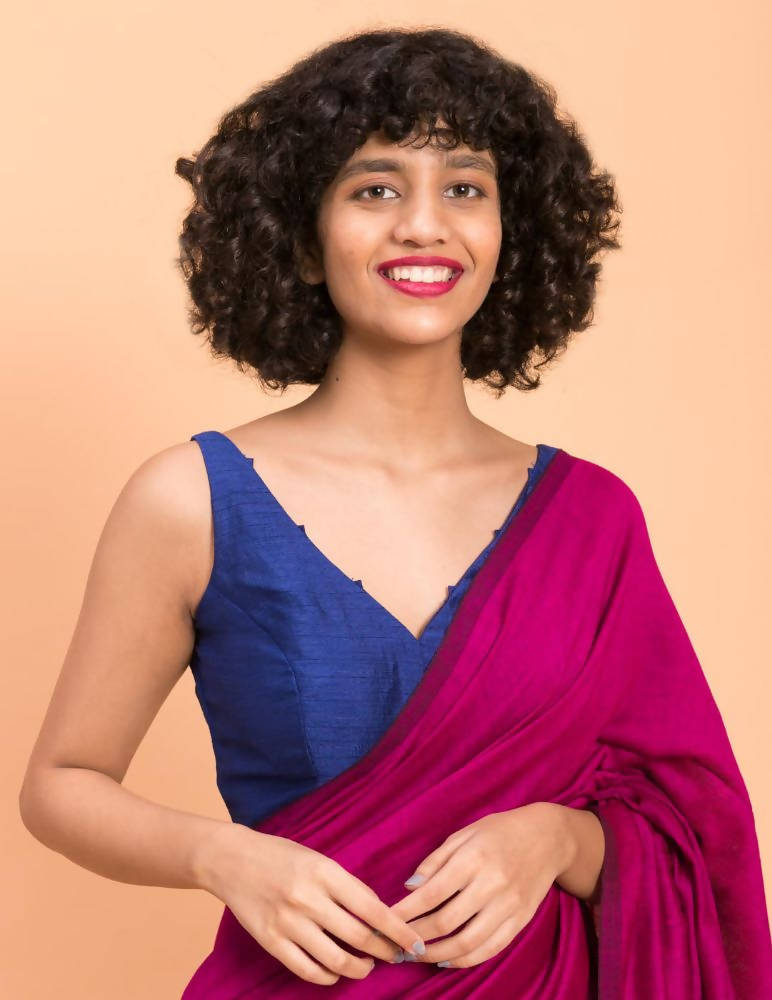 Suta Women Pink Teal Colourblocked Saree | Grocsy