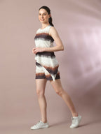 Myshka Women's Multi Printed Round Neck Party Top With Shorts Co-ord set | Grocsy