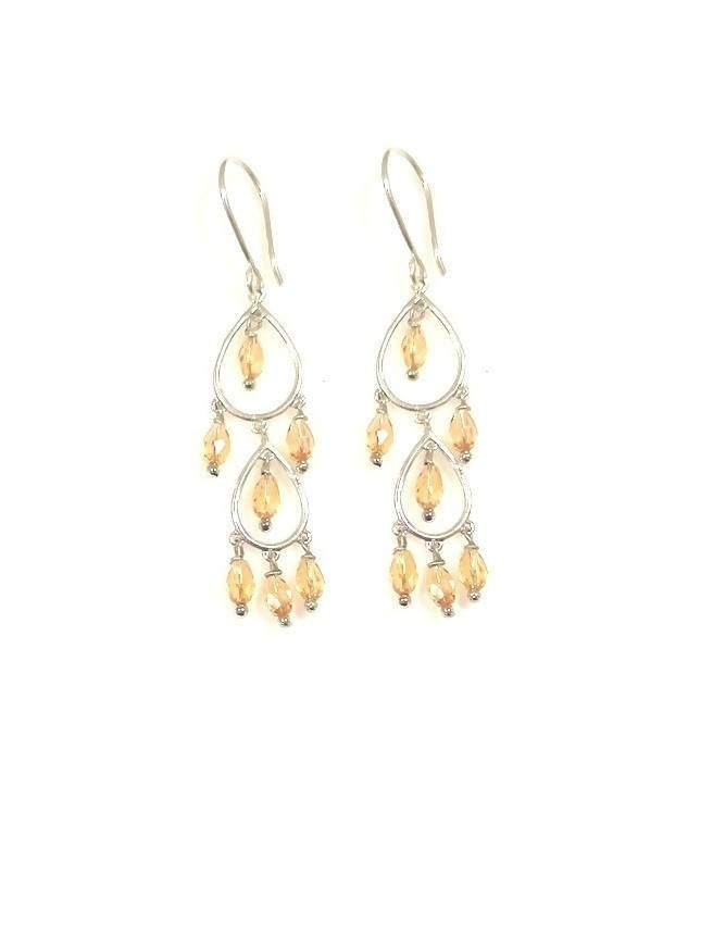 Bling Accessories Light Color Topaz Crystal Stone Earrings | Grocsy