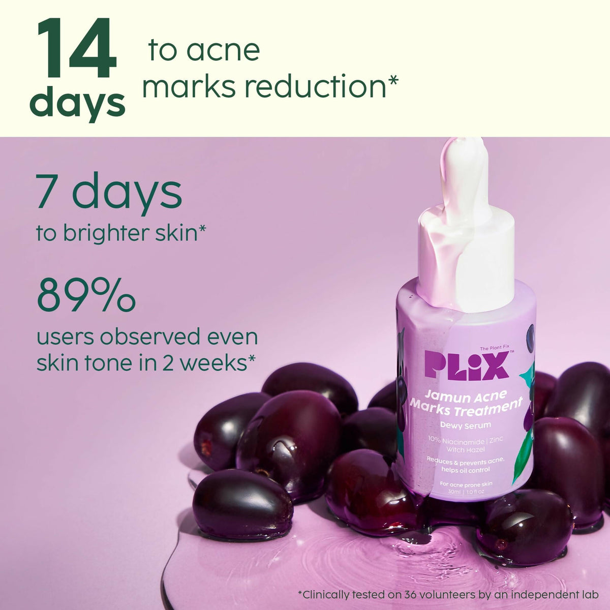 PLIX The Plant Fix 10% Niacinamide Face Serum For Acne Marks, Blemishes, Oil Control | Grocsy