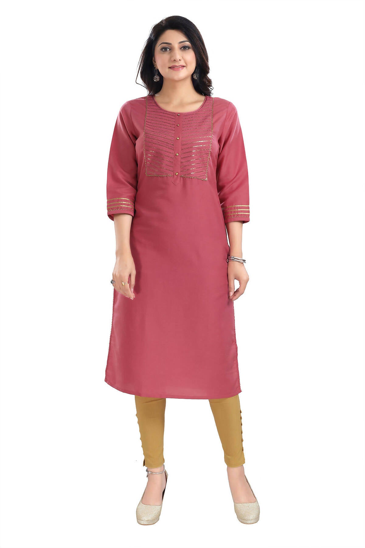 Snehal Creations Gorgeous Art Silk Designer Long Kurti Tunic With Sequines Embroidery | Grocsy