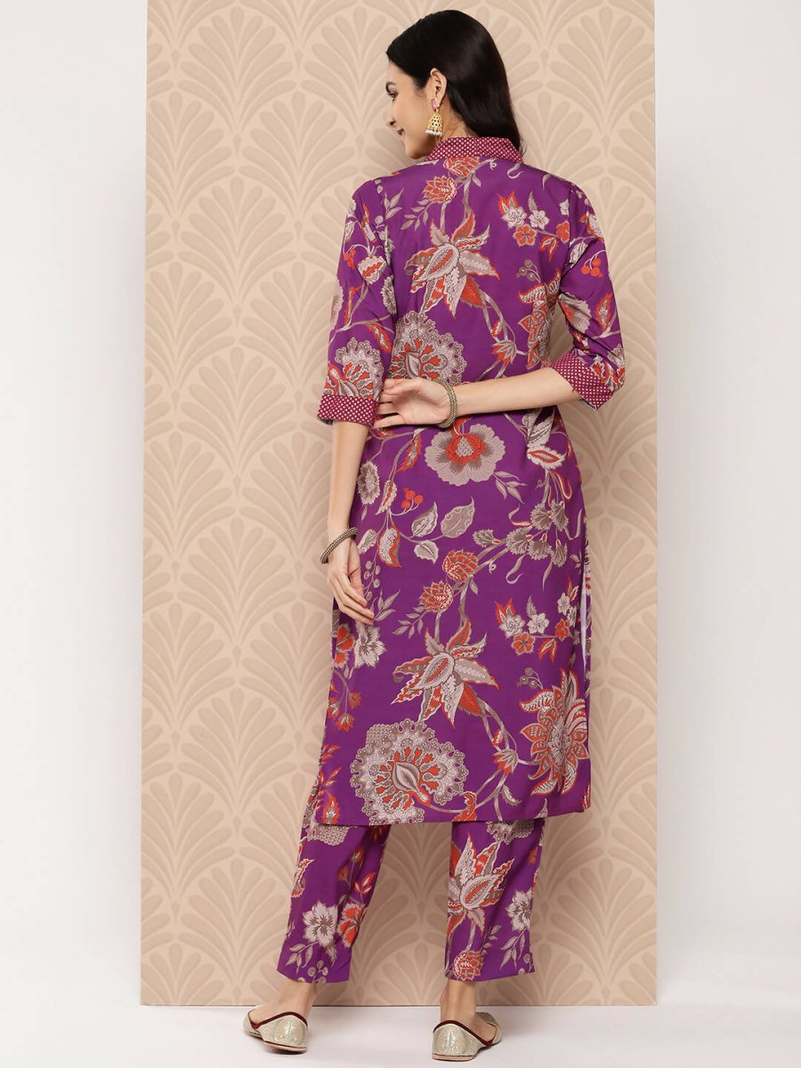 Ahalyaa Women's Traditional wear Kurta Set - Purple | Grocsy