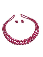 Inhanns Everyday Workwear Pearl Set (Double Layered Pearls) - Pink | Grocsy