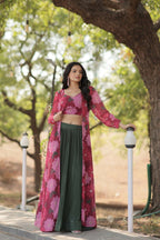 Vastranavya Latest Fancy Party Wear Lehenga Choli With Shrug - Pink | Grocsy