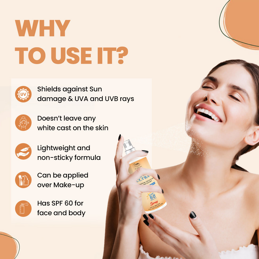 The Natural Wash Sun Defence Sunscreen SPF 60 UVA UVB PA++++ Sunblock Suncream | Grocsy