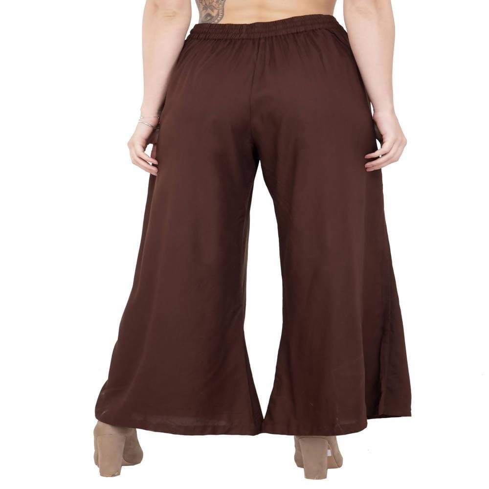 Lagi Women's Brown Solid Palazzo (PLZ04J) | Grocsy