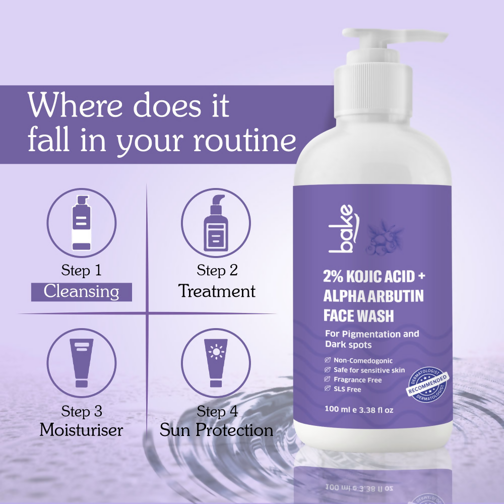 Bake 2% Kojic Acid Face Wash With Alpha Arbutin | Grocsy