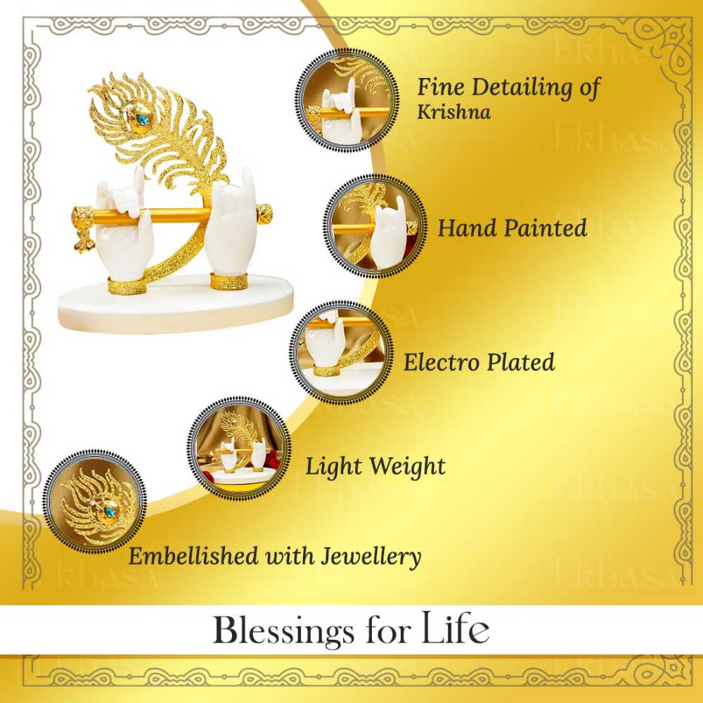 Ekhasa Lord Krishna Hands with Flute Idol | Grocsy