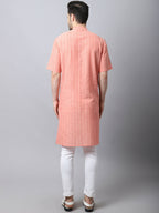 Even Apparels Beige Pure Cotton Men's Kurta With Band Collar (STR1171) | Grocsy