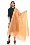 Mominos Fashion Moeza Handloom Cotton Light Orange Dupatta | Grocsy