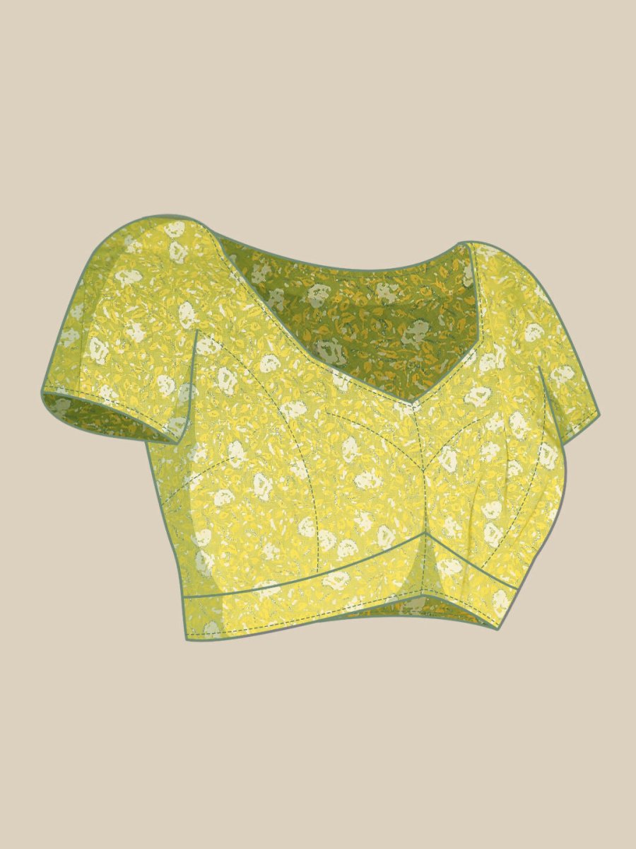 Ahalyaa Women's Traditional Semi Stitch Saree - Yellow | Grocsy