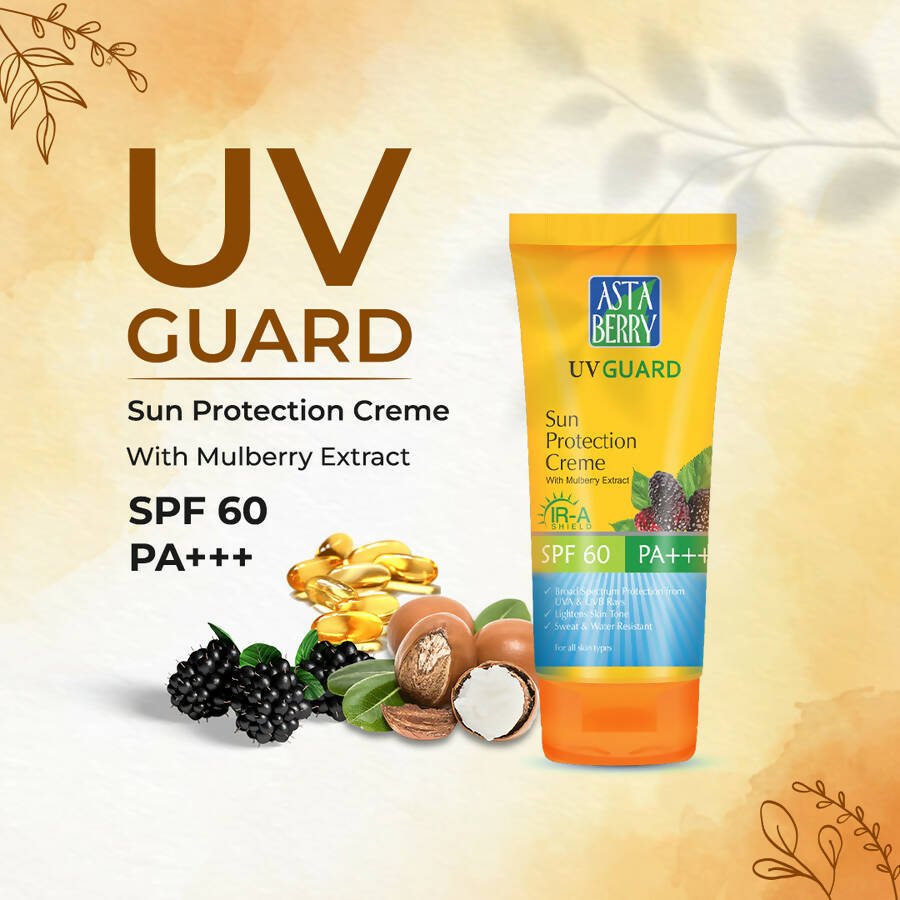 Astaberry UV Guard Sun Protection Crème SPF 60-Mulberry Extract | Grocsy