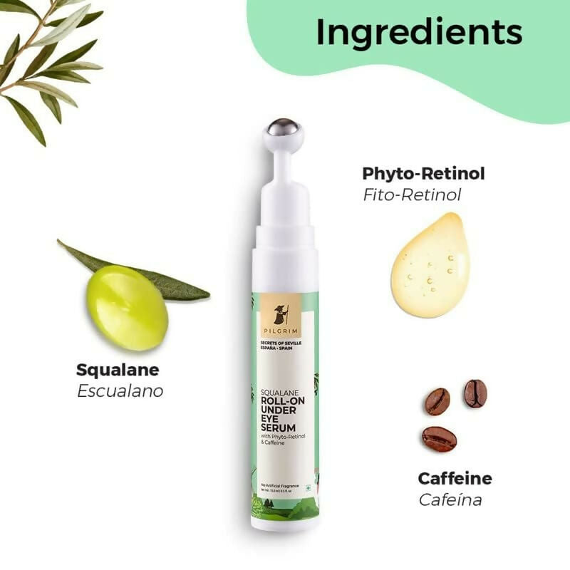 Pilgrim Roll-on Under Eye Cream Massage Roller To Reduce Dark Circles, Puffiness, and Fine Lines | Grocsy