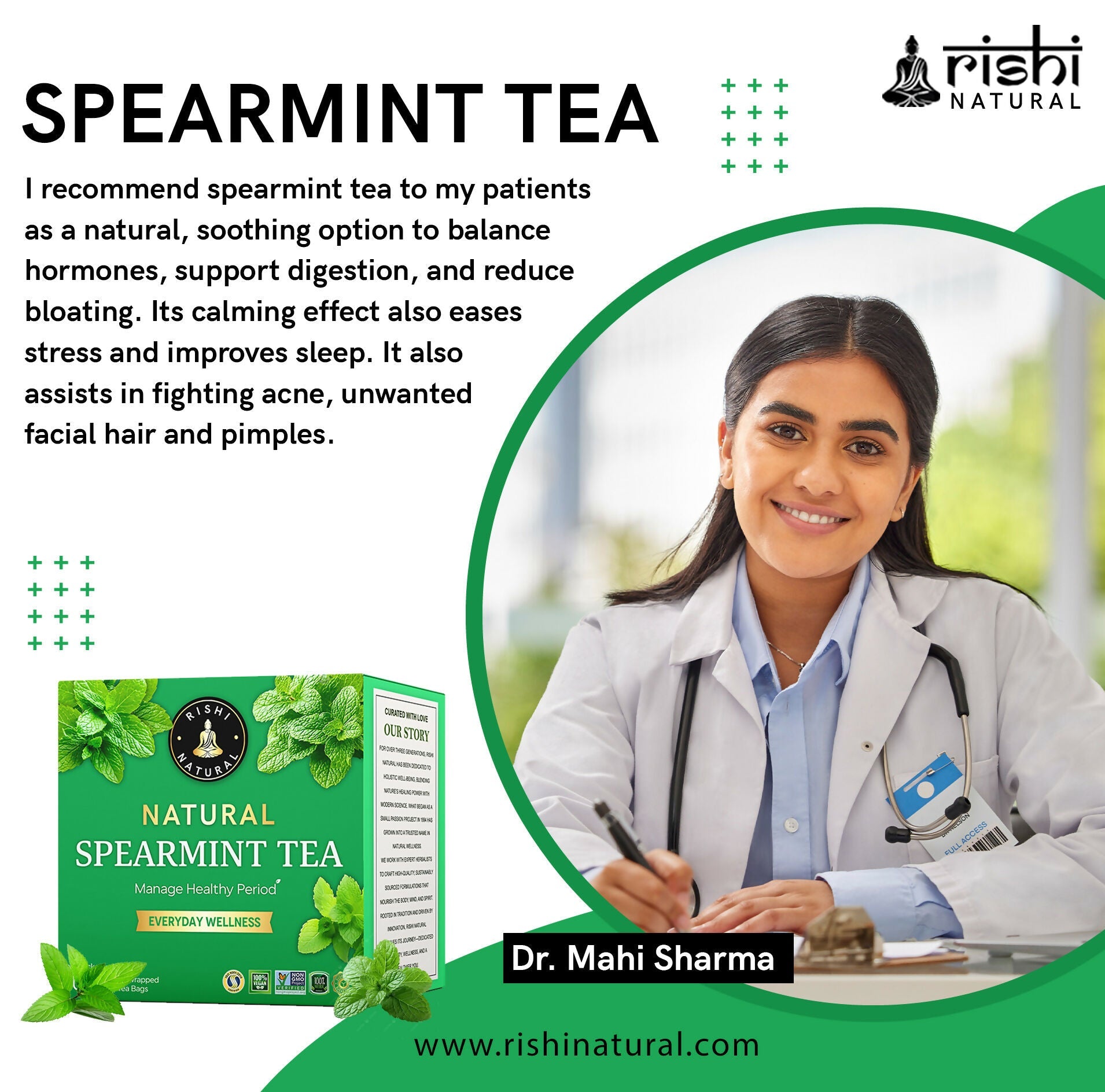 Rishi Natural Spearmint Tea | Grocsy