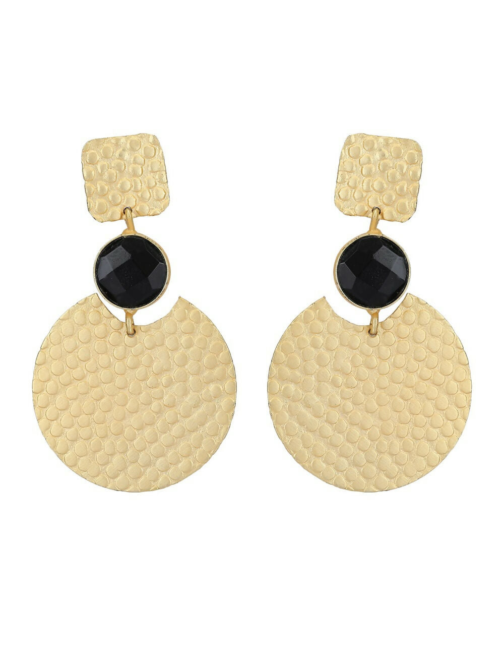 Joban Fashion Women Round Shape Matte Gold Earrings | Grocsy
