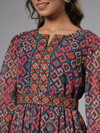 Juniper Women Multi Coloured Chiffon Printed Maxi Dress | Grocsy