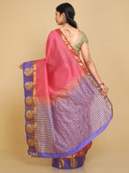 Kalamandir Woven Design Pink Pashmina Saree | Grocsy