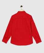 Manet Boys Full Sleeves Solid Shirt - Red | Grocsy