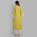 Alvano Beautiful Kaftan Kurta for Women and Girls Viscose Rayon Printed (Green) | Grocsy