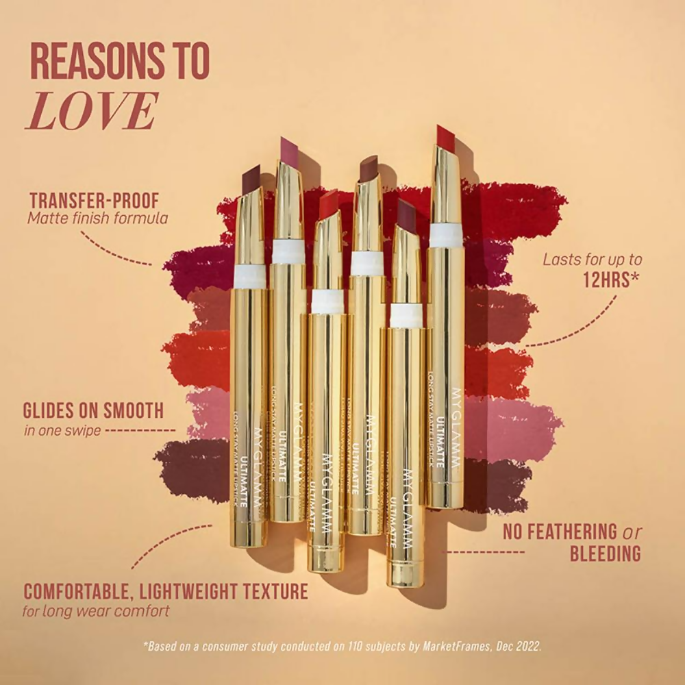 MyGlamm Ultimatte Long Stay Matte Lipstick - Foxy | Grocsy