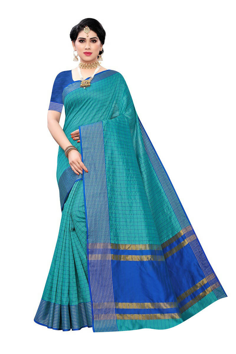 Vamika Cotton Silk Manipuri Rama Weaving Saree (Manipuri Rama) | Grocsy