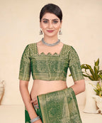 Green Viscose Weaving Designer Saree - Vandini | Grocsy