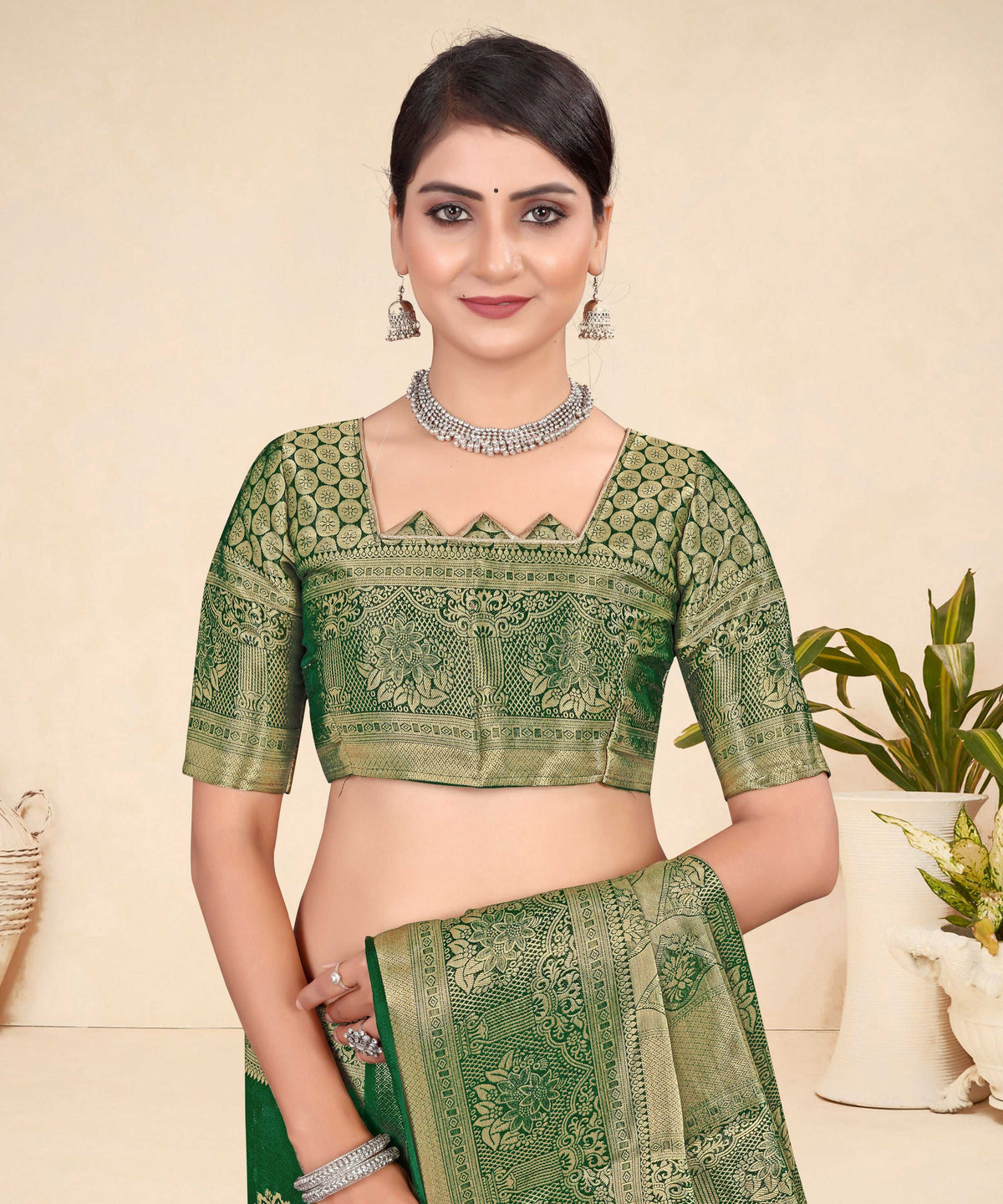 Green Viscose Weaving Designer Saree - Vandini | Grocsy