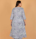 Aramya Grey Soft Cotton Floral A-line Kurta for Women | Grocsy