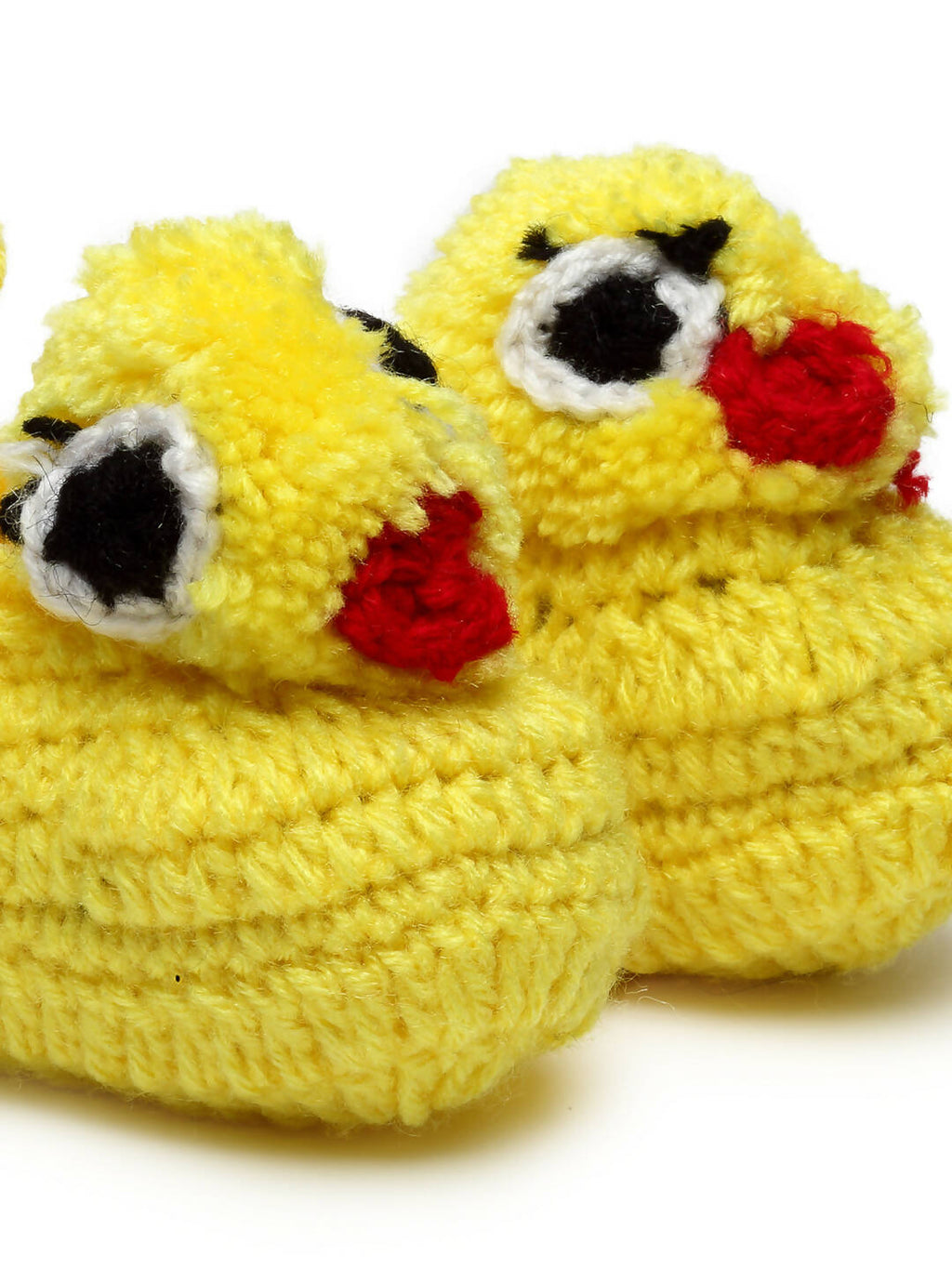 Chutput Kids Woollen Hand Knitted Duck Face Detailed Booties - Yellow | Grocsy