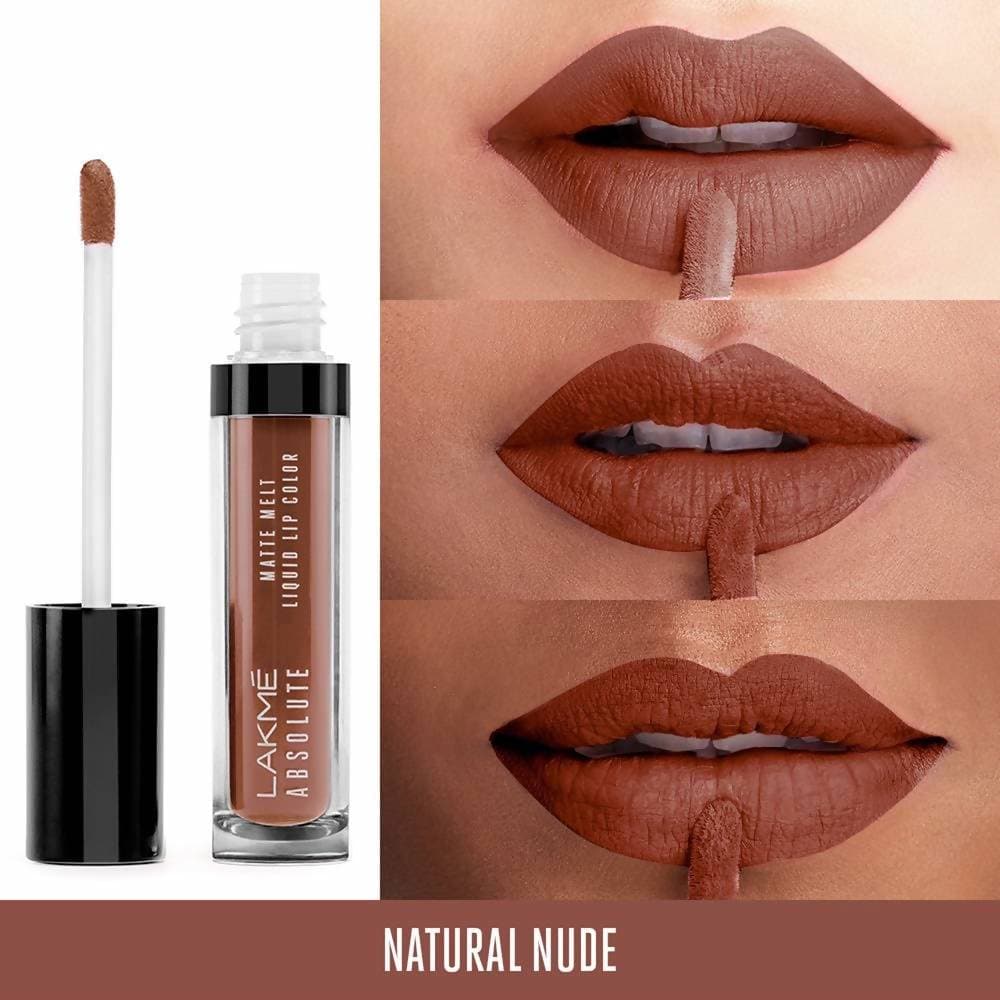 Lakme Absolute Matte Melt Liquid Lip Color - Natural Nude | Grocsy