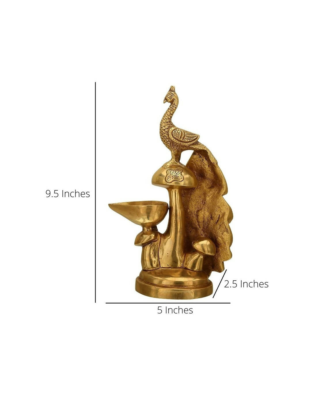 Craftvatika Gold-Toned Brass Diya Oil Lamp Peacock Hanging Diya | Grocsy