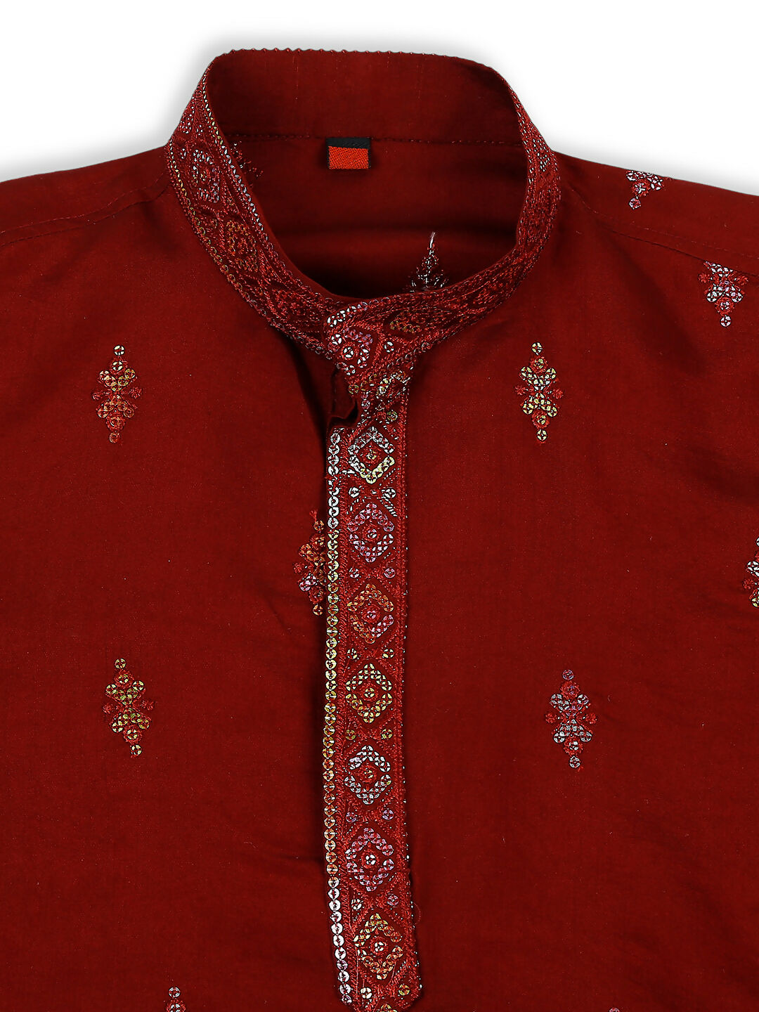 Joban Fashion Kids Island Traditional Ethnic Wear with Silk Sequence Embroidery Full Sleeves Kurta and Pyjama Set - Maroon | Grocsy