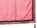Pink Tusser Silk Zari And Sequins Embroidery Saree - Norita Saumya | Grocsy