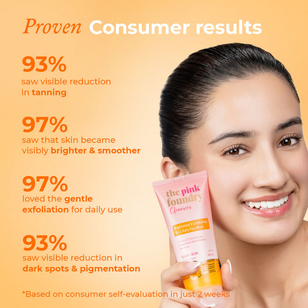 The Pink Foundry Brightening & Exfoliating Vit C Daily Face Wash | Grocsy