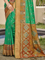 Shree Shyam Fashion Pochampalli Silk Brown Saree | Grocsy