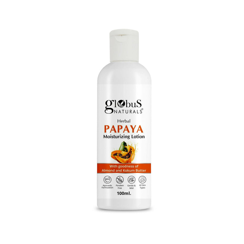 Globus Naturals Herbal Papaya Moisturizing Body Lotion For Nourishment, Glowing & Youthful Skin, All Skin Types | Grocsy