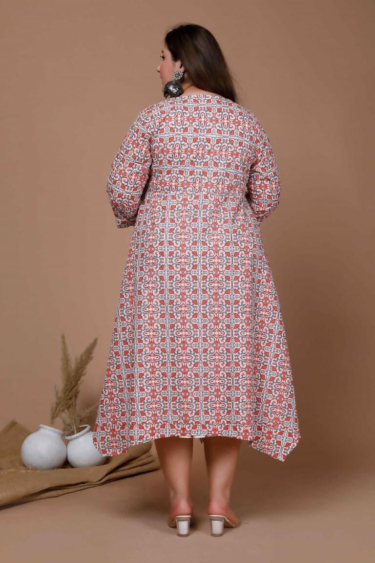 Miravan Women's Plus Size Printed Anarkali Kurta With Jacket | Grocsy