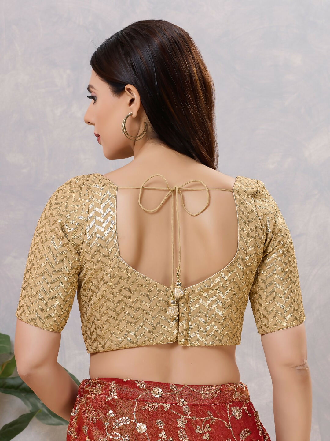 Joban Fashion Women Silk Gold Stitched Blouse | Grocsy
