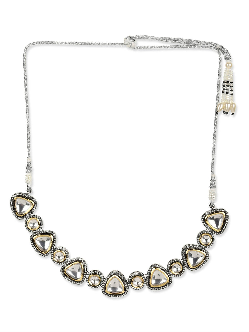 Women's Rhodium-Plated Necklace - Ruby Raang | Grocsy