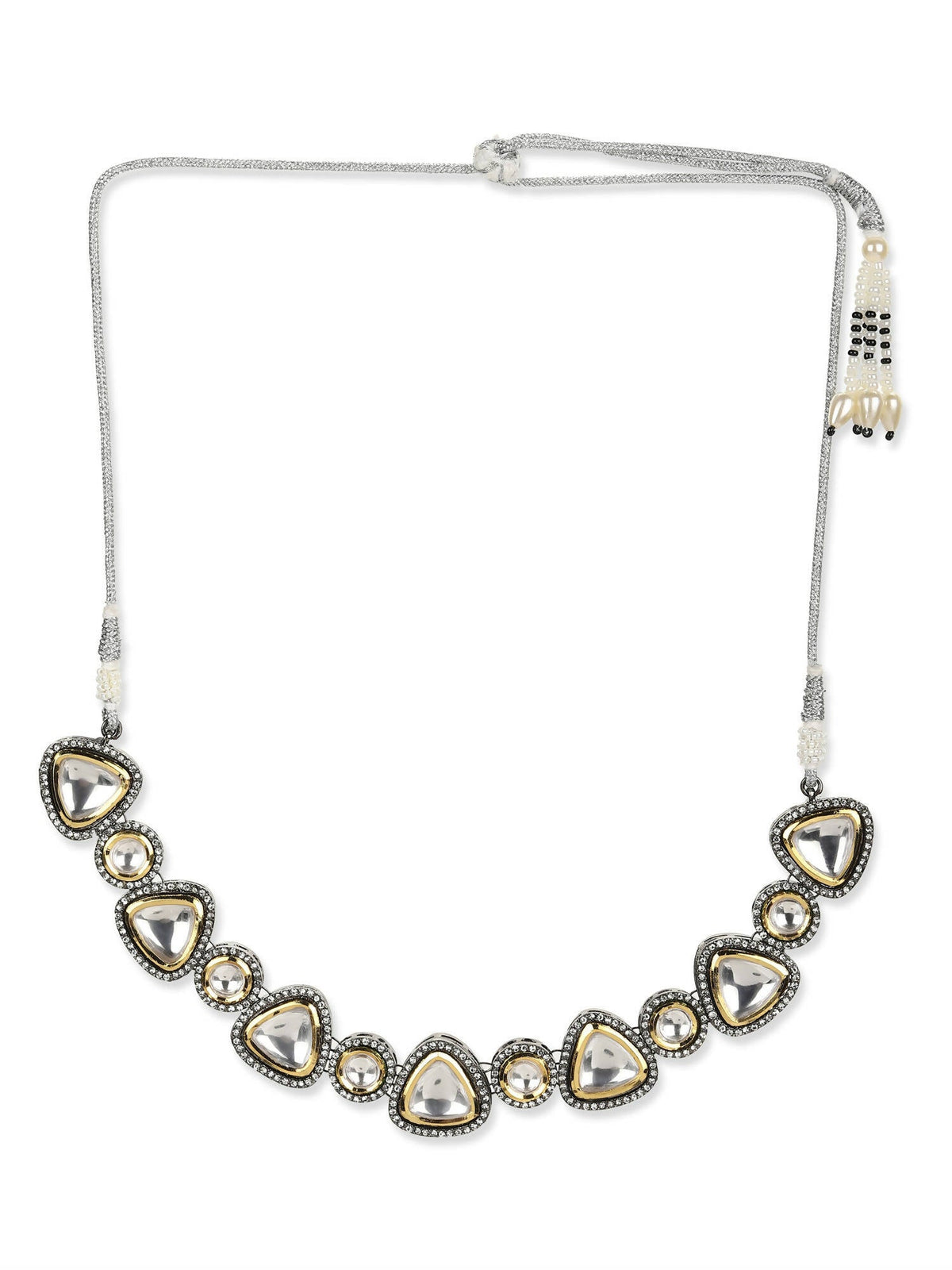 Women's Rhodium-Plated Necklace - Ruby Raang | Grocsy