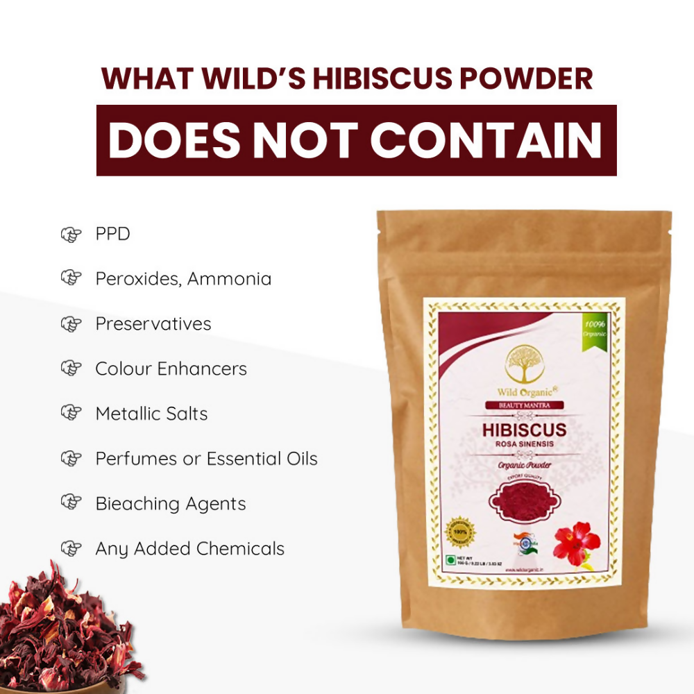 Wild Organic Hibiscus Flower Powder For Skin And Hair Care | Grocsy