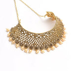 Mominos Fashion Johar Kamal Traditional Rajwadi Design Heavy Golden Color Necklace Set